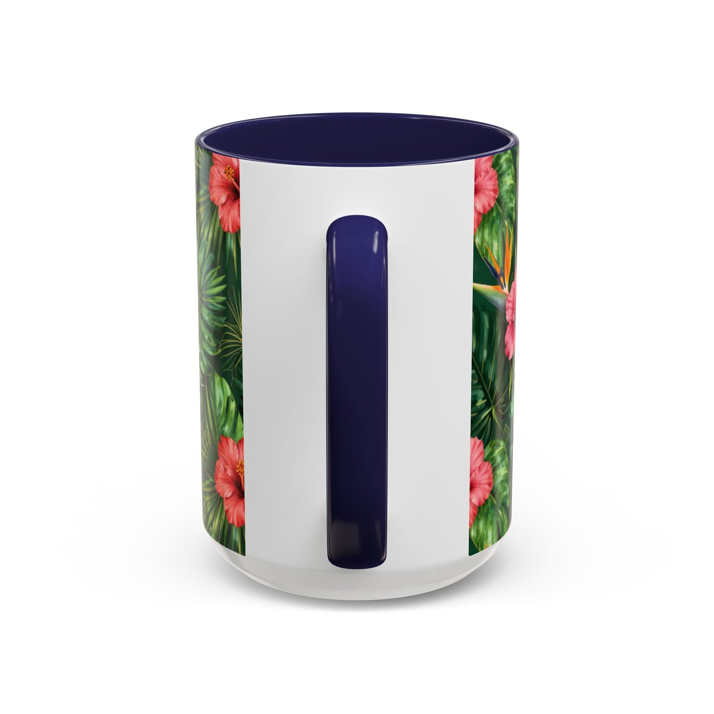 Tropical Floral Coffee Mug — Orchid & Hibiscus Accent 11/15oz