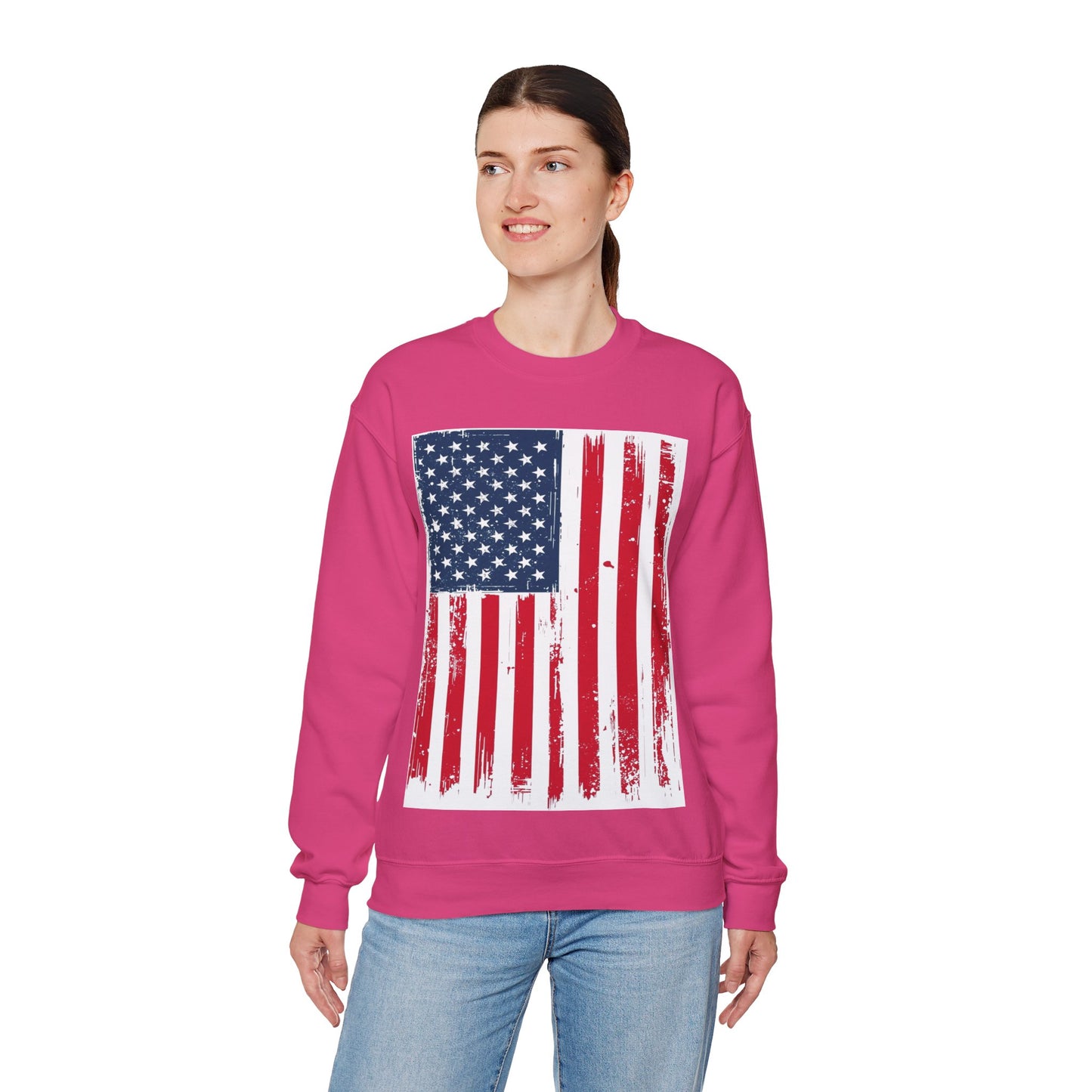 USA Flag Unisex Heavy Blend™ Crewneck Sweatshirt