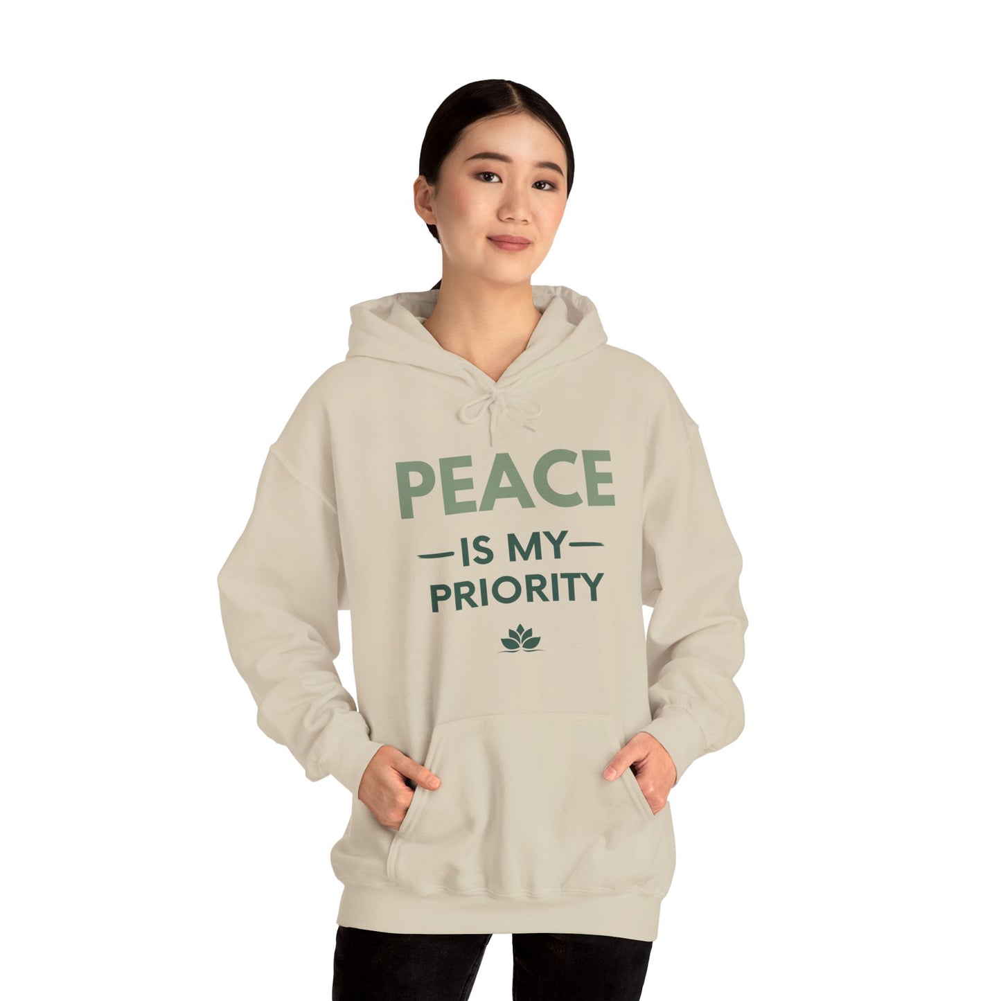Peace Is My Priority Unisex Heavy Blend Hoodie — Mindful Comfort Sweatshirt