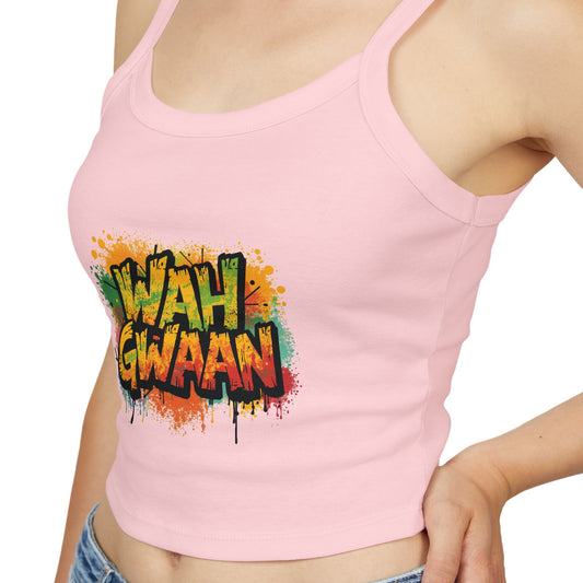 Wah Gwaan Women's Tank Top — Caribbean Vibes Spaghetti Strap Tee