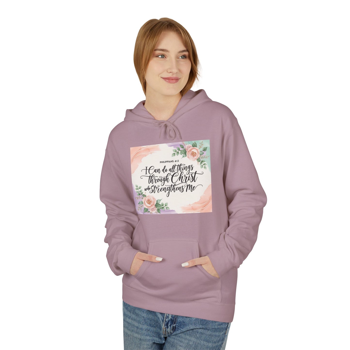 Inspirational Floral Fleece Hoodie – Cozy Motivational Gift