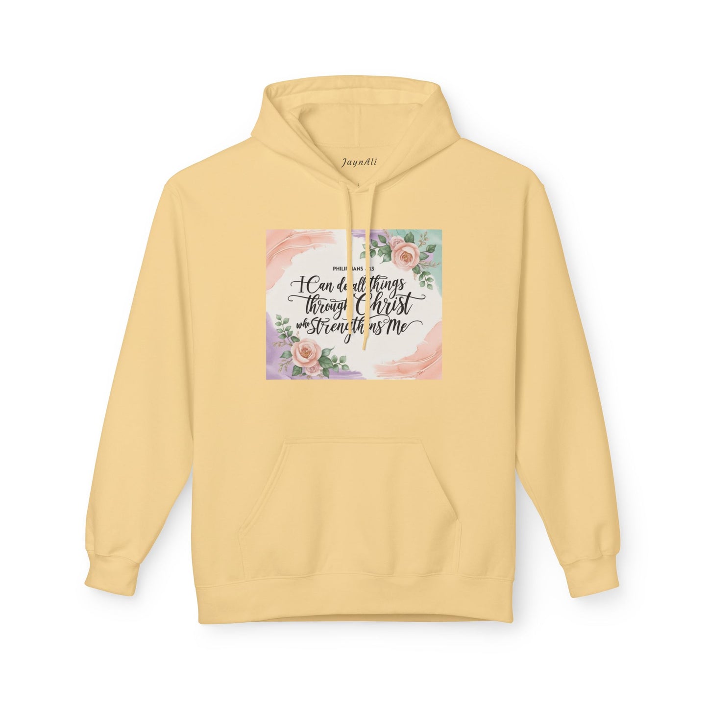 Inspirational Floral Fleece Hoodie – Cozy Motivational Gift