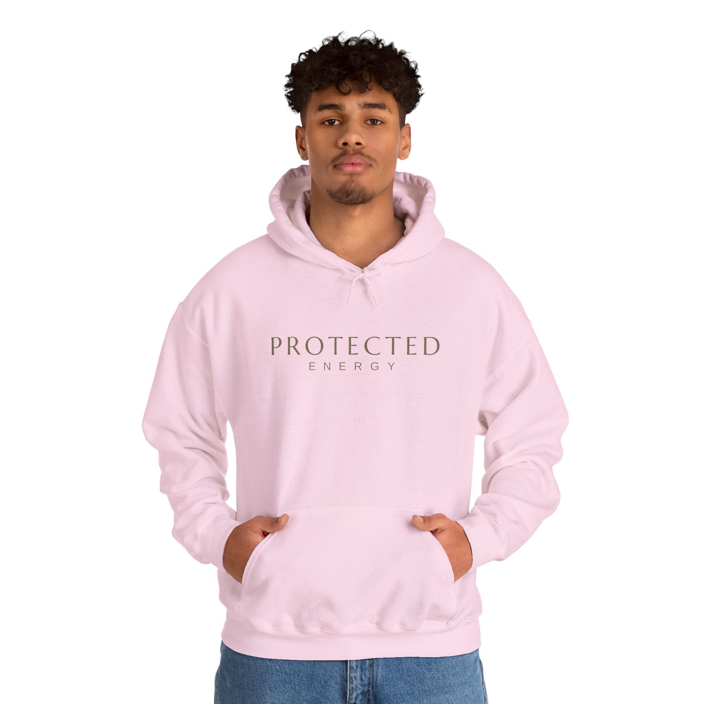 Protected Energy Unisex Heavy Blend Hoodie — Minimal Spiritual Wellness Hooded Sweatshirt