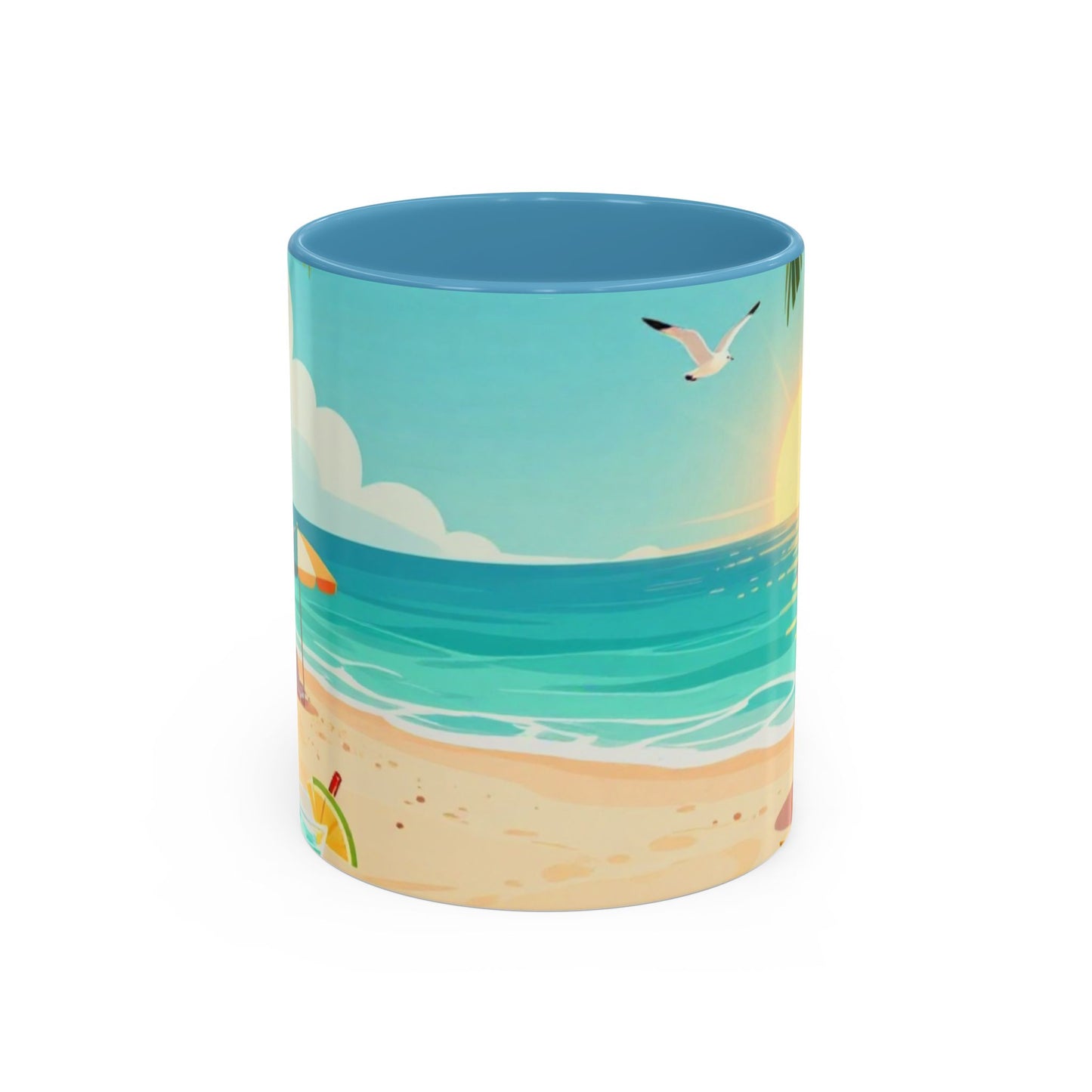Beach Sunrise Coffee Mug — Tropical Ocean Scene Accent Mug (11/15oz)