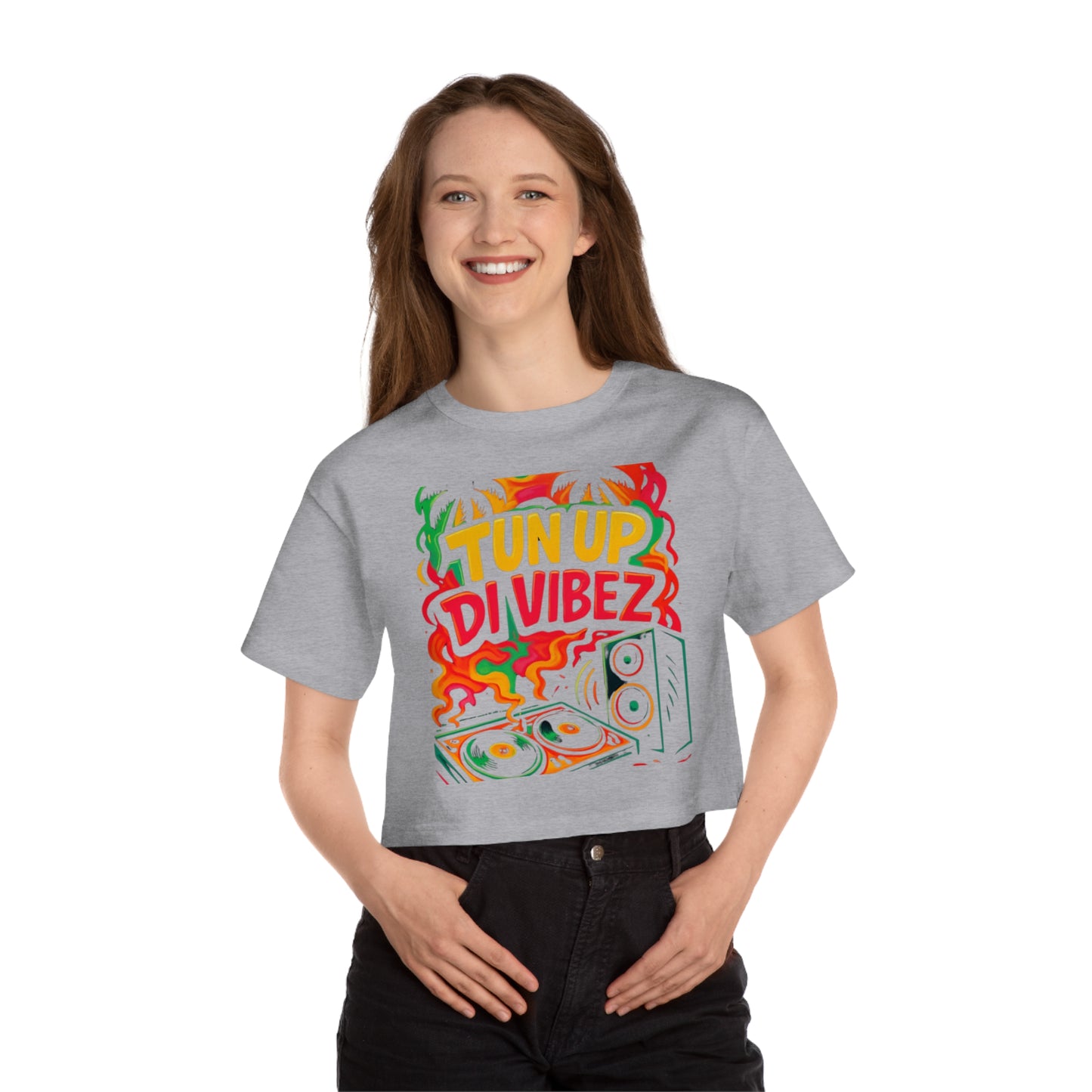 Tun Up Di Vibes Cropped T-Shirt — Women’s Champion Heritage Crop