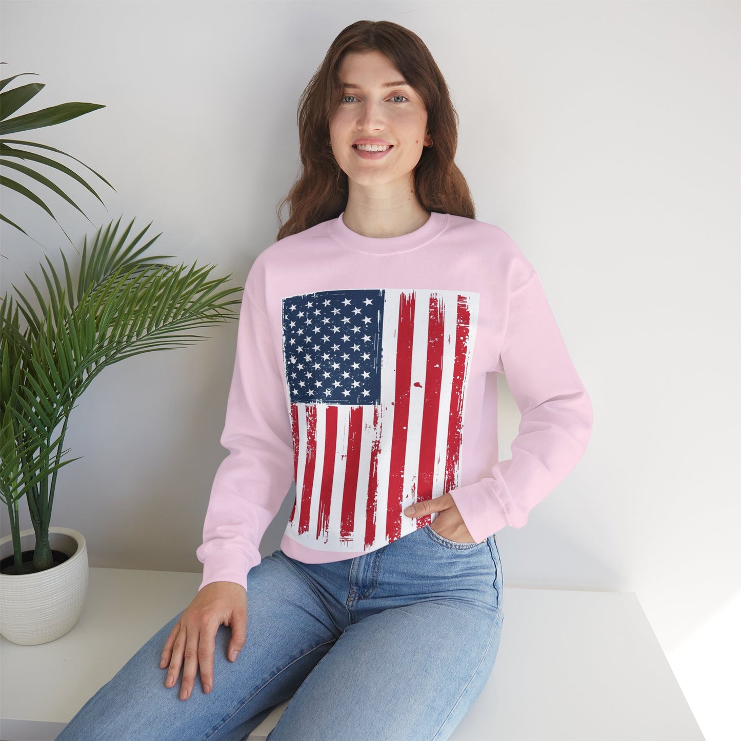 USA Flag Unisex Heavy Blend™ Crewneck Sweatshirt