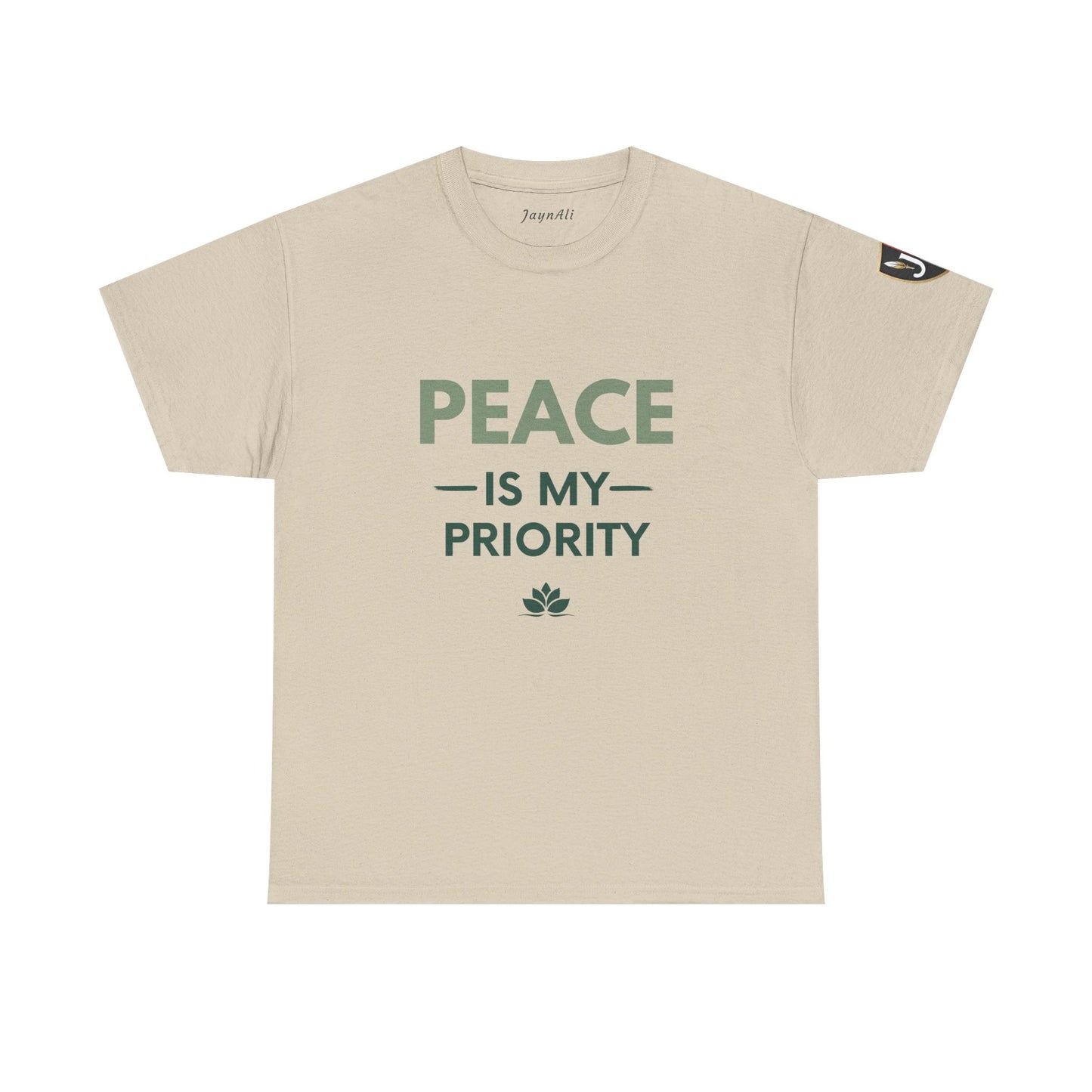Peace is My Priority Unisex Heavy Cotton Tee, Relaxed Fit T-Shirt, Mindfulness Shirt, Gift for Meditation Lovers