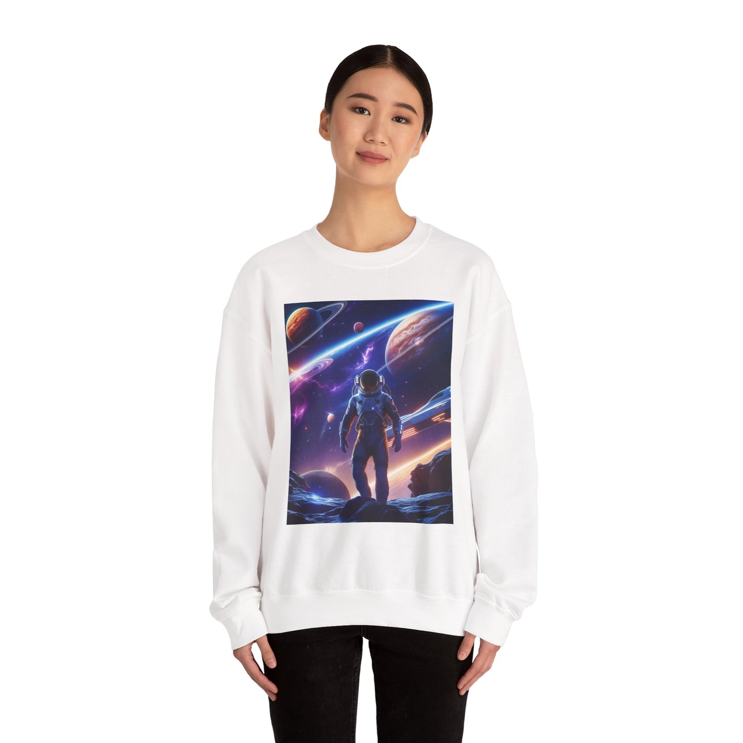 Cosmic Explorer Crewneck Sweatshirt - Space Design, Gift for Astronomy Lovers