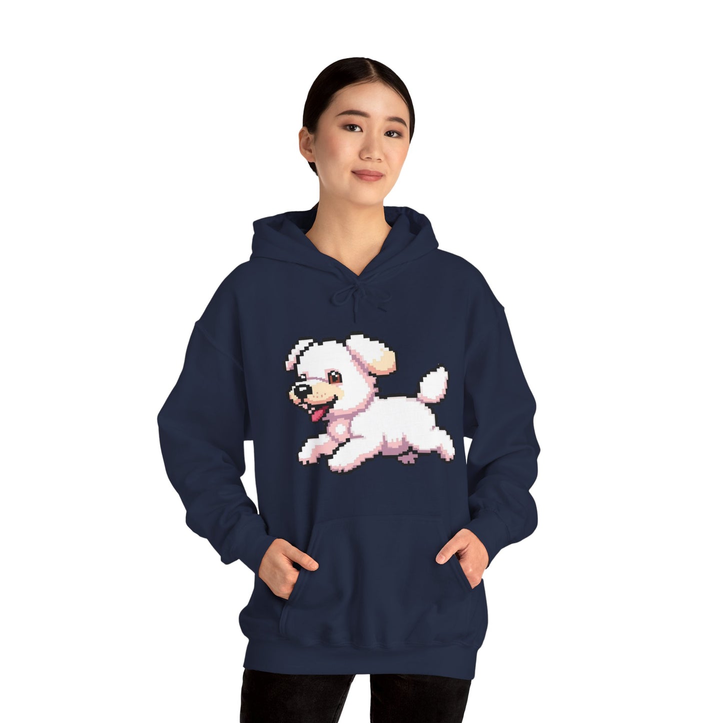 Pixelated Dog Unisex Hoodie, Cozy Pet Lover Sweatshirt, Cute Dog Design, Gift for Animal Lovers, Ideal for Casual Wear, Perfect for Holidays