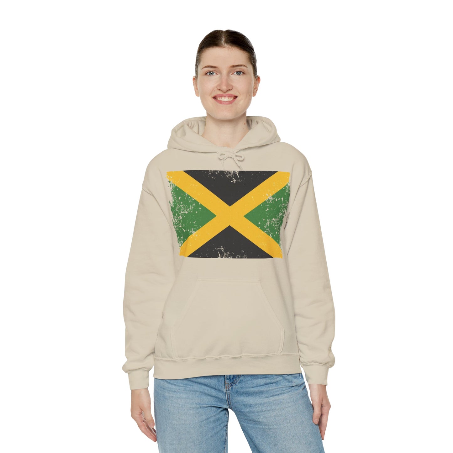 Jamaican Flag Hoodie, Unisex Heavy Blend Hooded Sweatshirt, Cool Casual Wear, Perfect for Festivals, Celebration Apparel, Gift for him/her