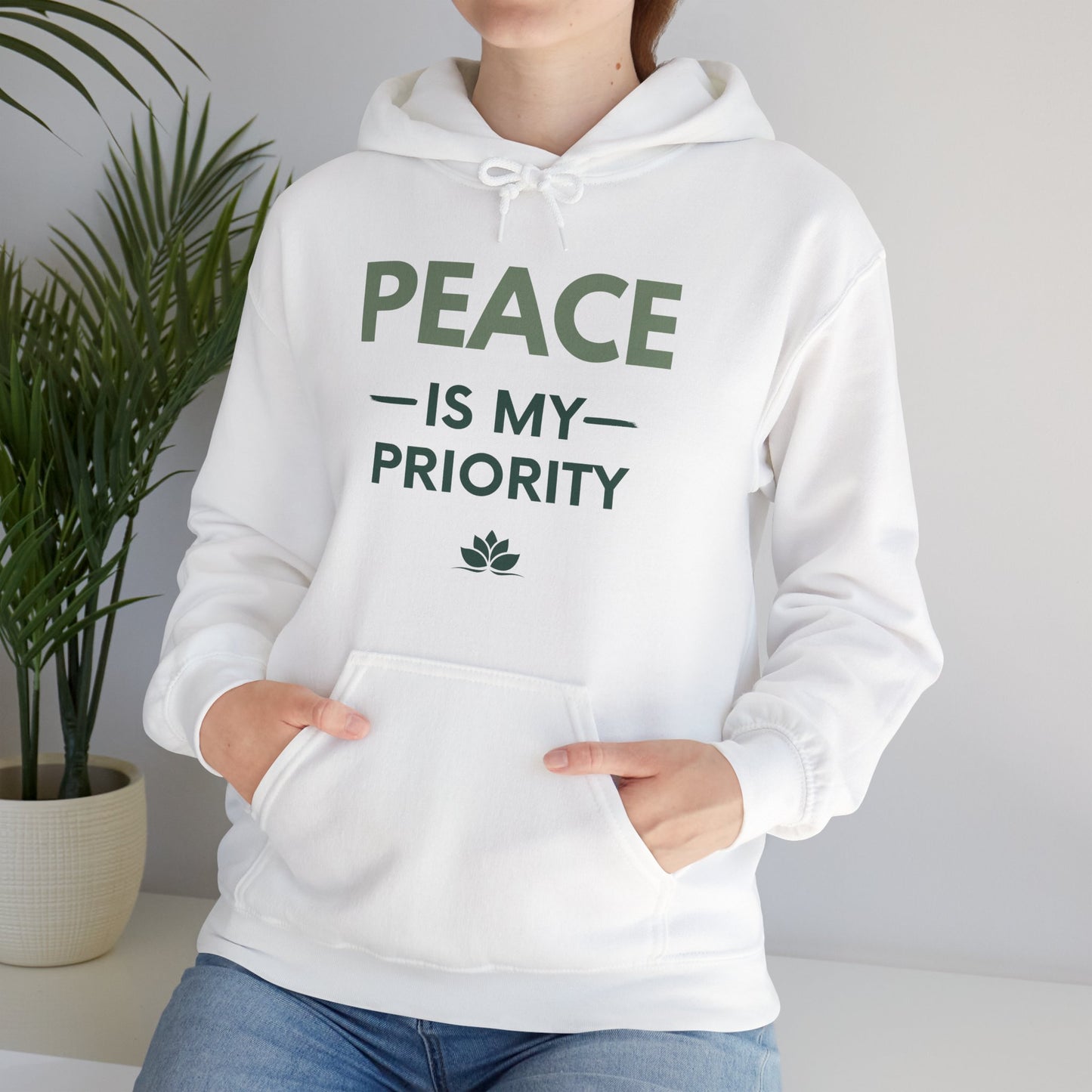 Peace Is My Priority Unisex Heavy Blend Hoodie — Mindful Comfort Sweatshirt