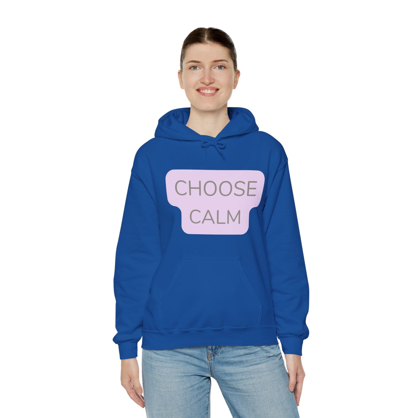 Hoodie Unisex Heavy Blend — "Choose Calm" Pastel Minimalist Relaxation Pullover