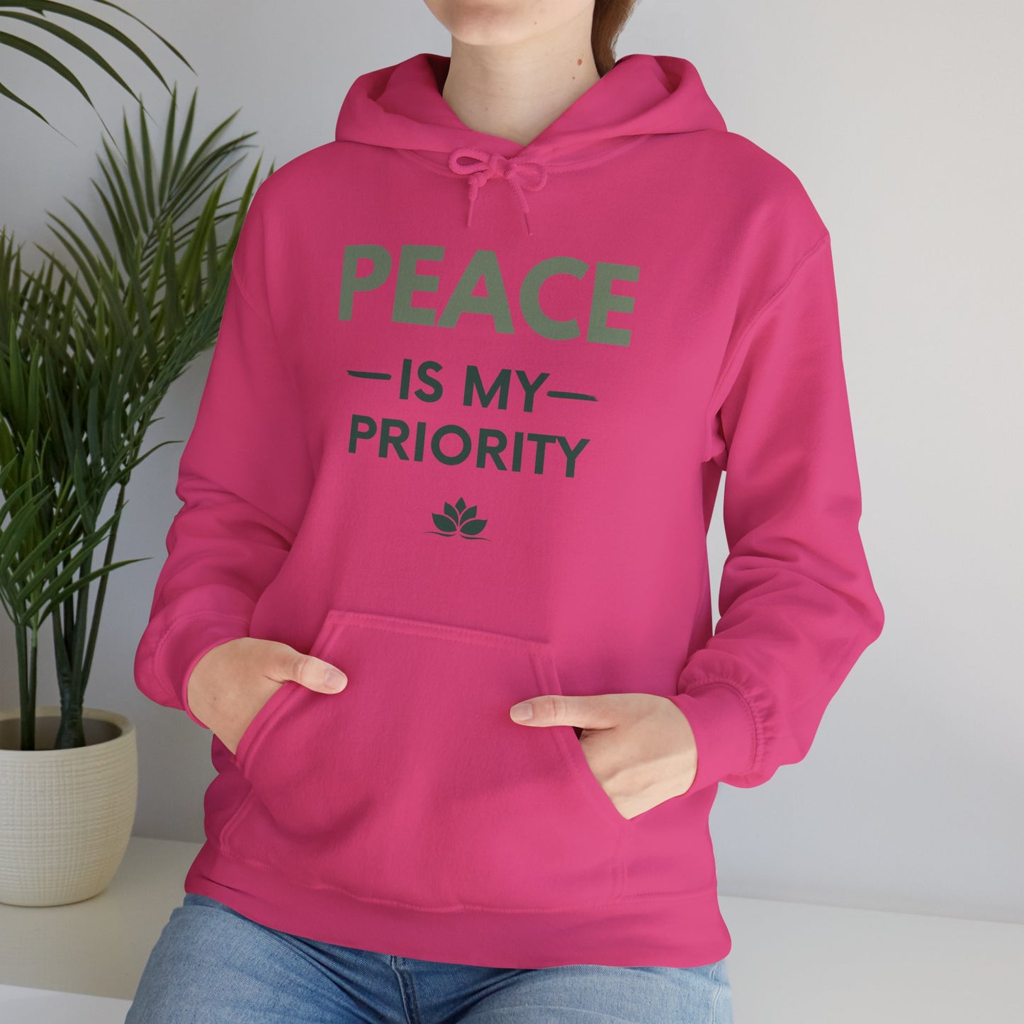 Peace Is My Priority Unisex Heavy Blend Hoodie — Mindful Comfort Sweatshirt