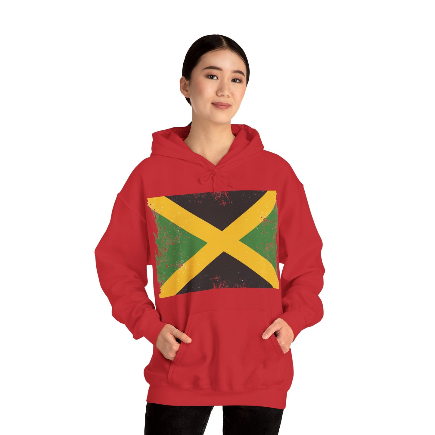 Jamaican Flag Hoodie, Unisex Heavy Blend Hooded Sweatshirt, Cool Casual Wear, Perfect for Festivals, Celebration Apparel, Gift for him/her