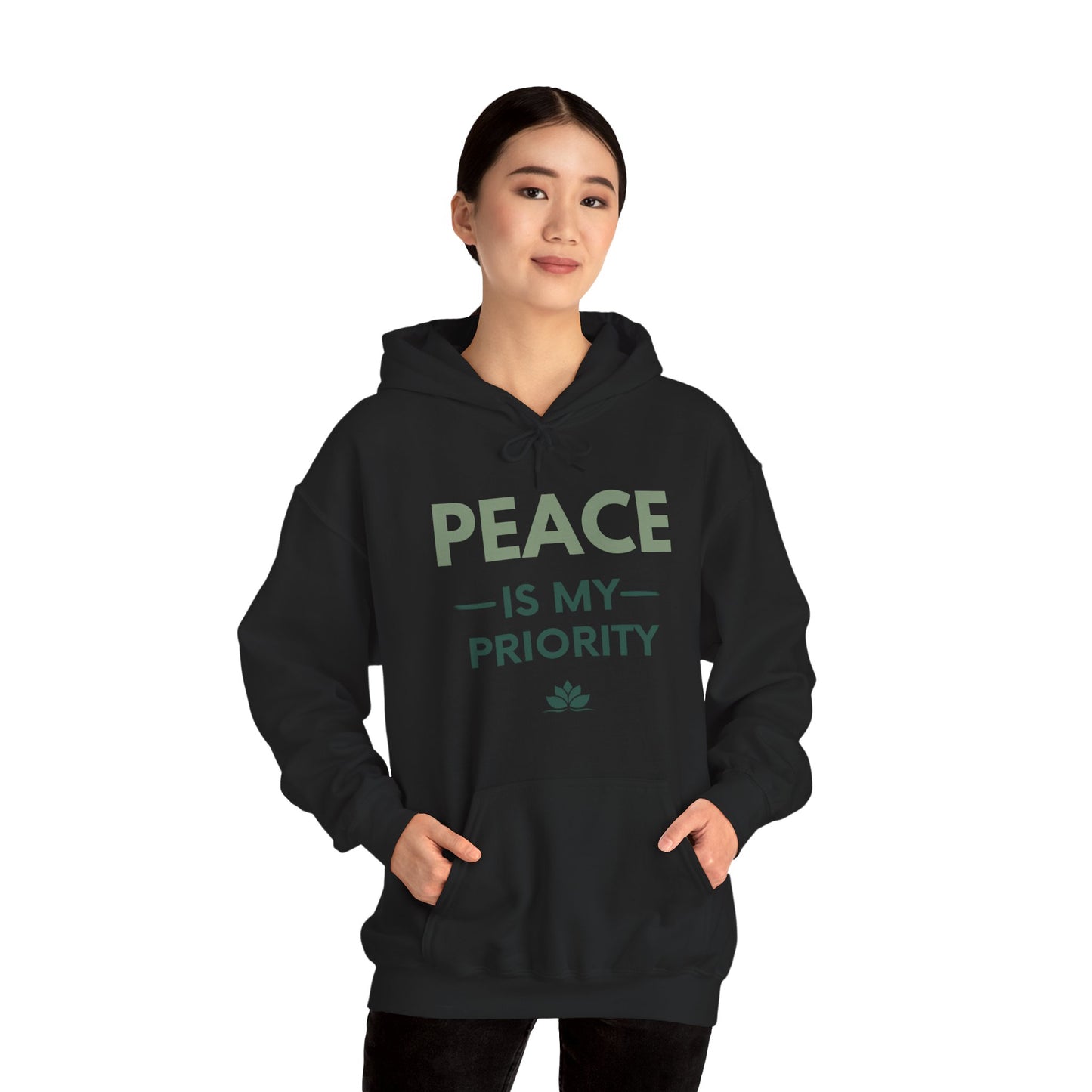 Peace Is My Priority Unisex Heavy Blend Hoodie — Mindful Comfort Sweatshirt