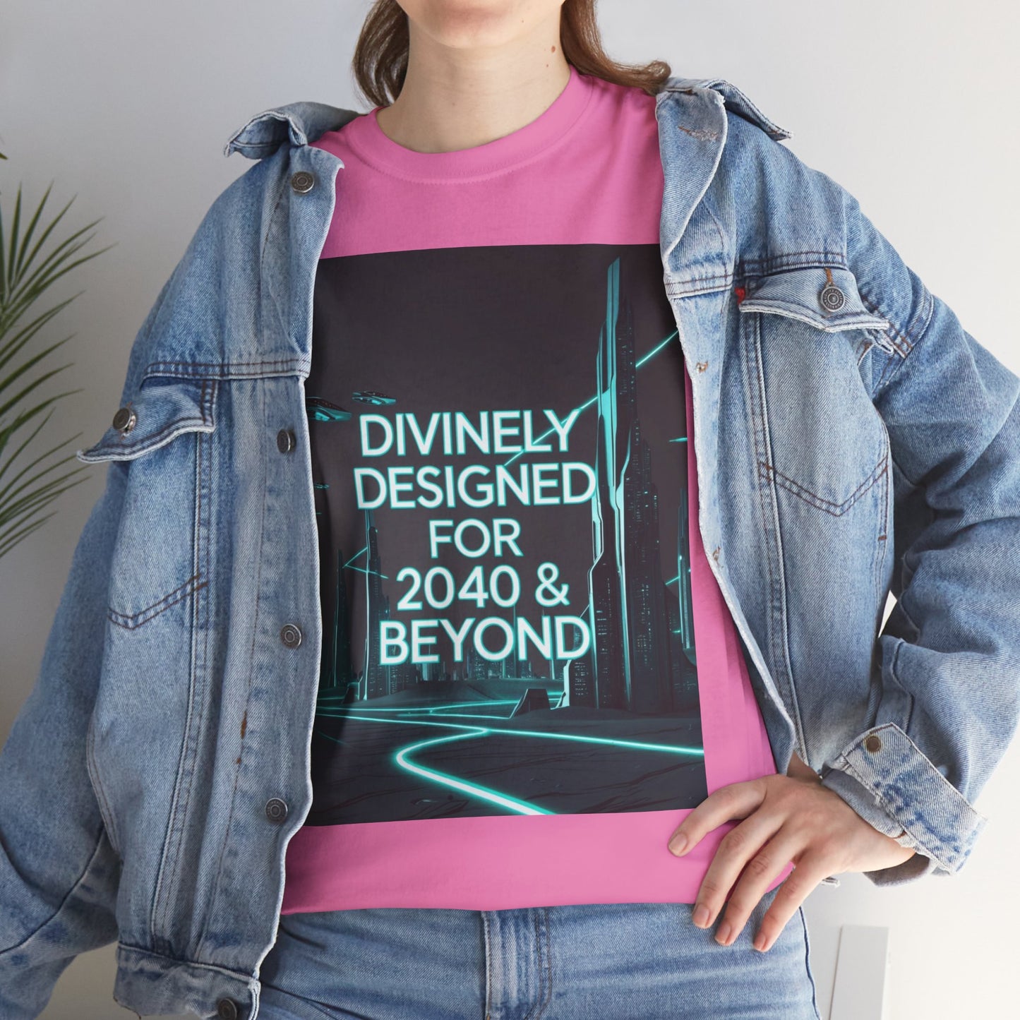 Futuristic Urban Tee for Tech Lovers - Unisex Heavy Cotton