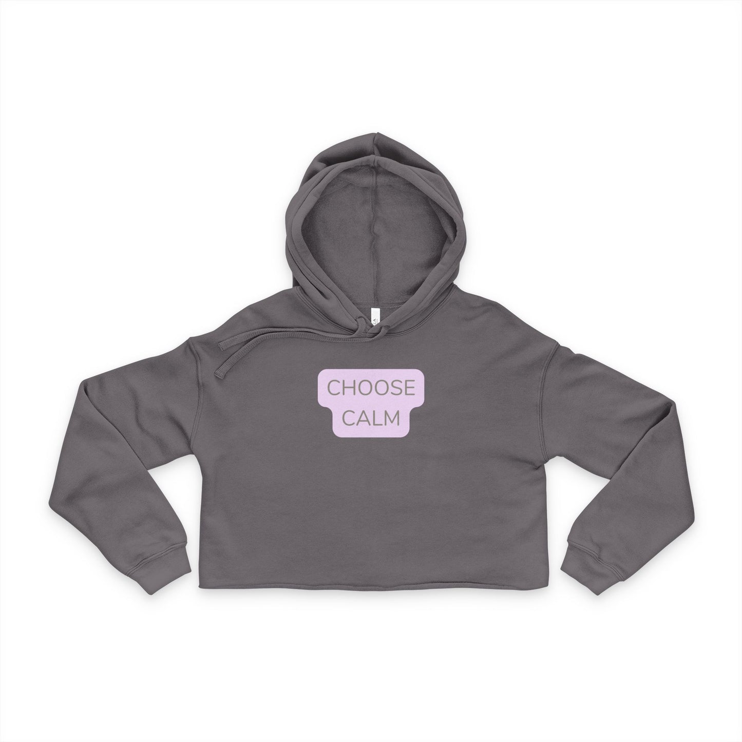 Choose Calm Cropped Hoodie — Women's Relaxed Mindfulness Hoodie