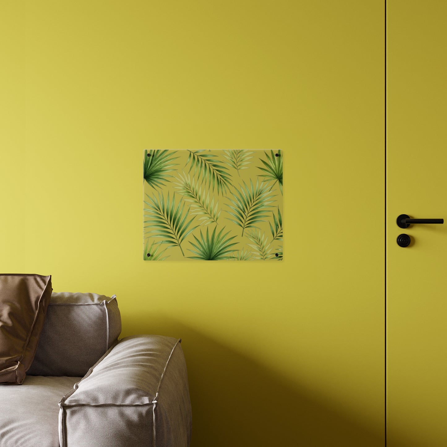 Acrylic Wall Art — Tropical Palm Leaf Panel (Green Botanical Décor)
