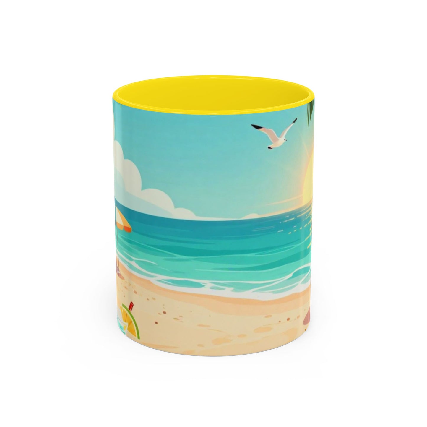 Beach Sunrise Coffee Mug — Tropical Ocean Scene Accent Mug (11/15oz)