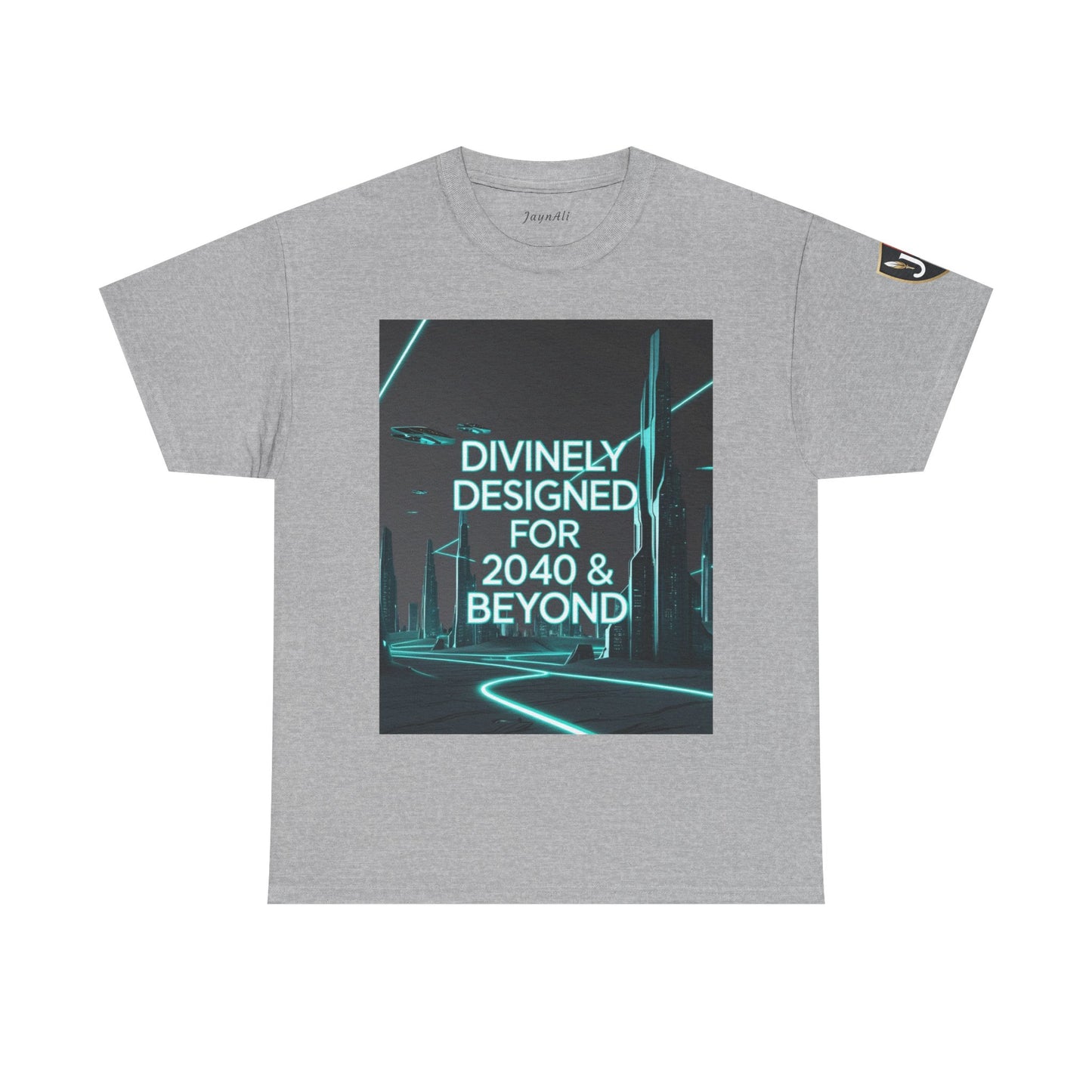 Futuristic Urban Tee for Tech Lovers - Unisex Heavy Cotton