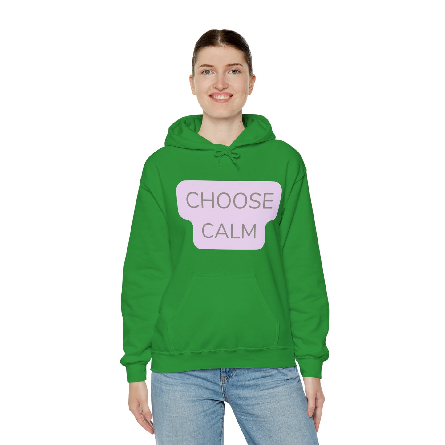 Hoodie Unisex Heavy Blend — "Choose Calm" Pastel Minimalist Relaxation Pullover