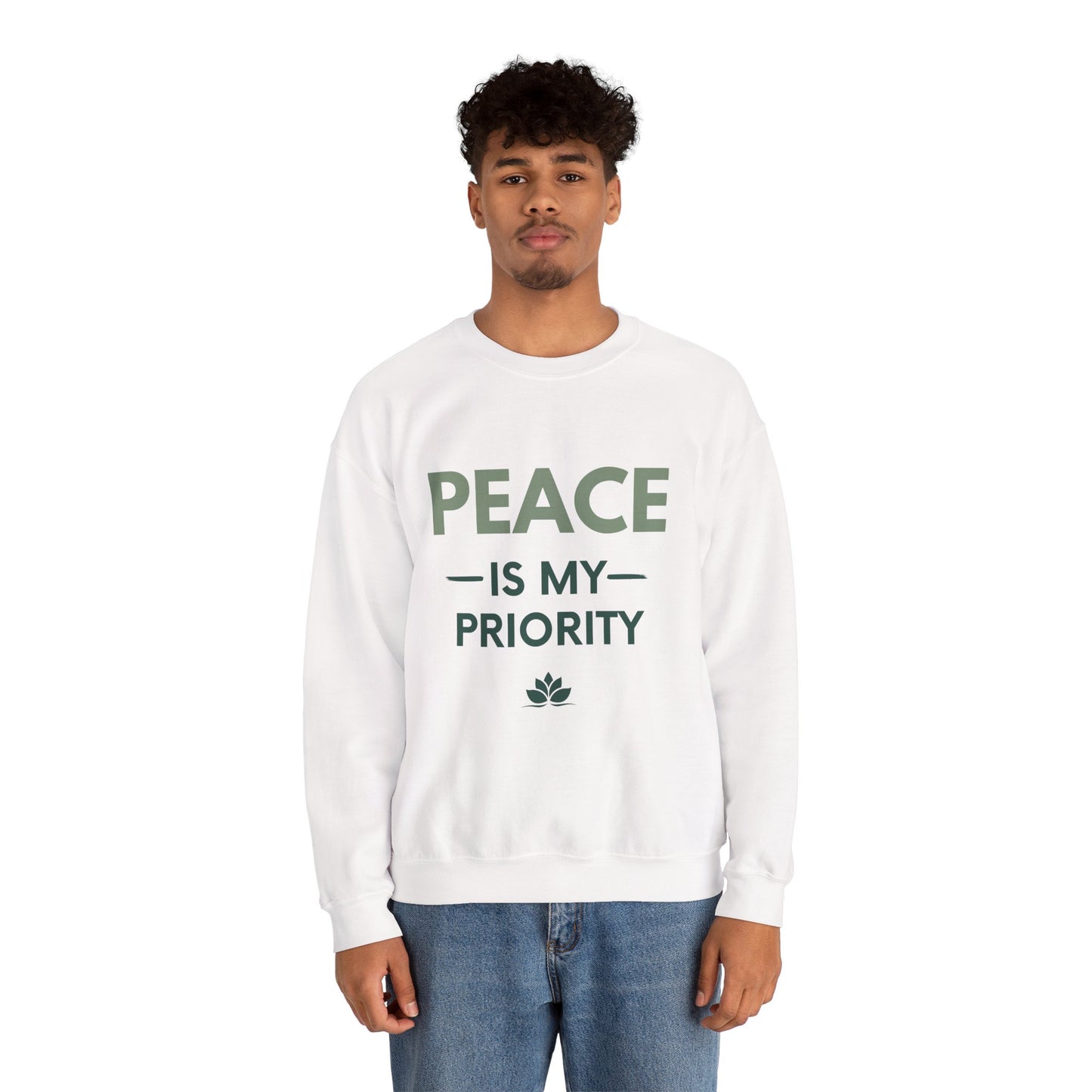 Peace Is My Priority Sweatshirt — Relaxed Crewneck Pullover for Mindfulness & Self-Care