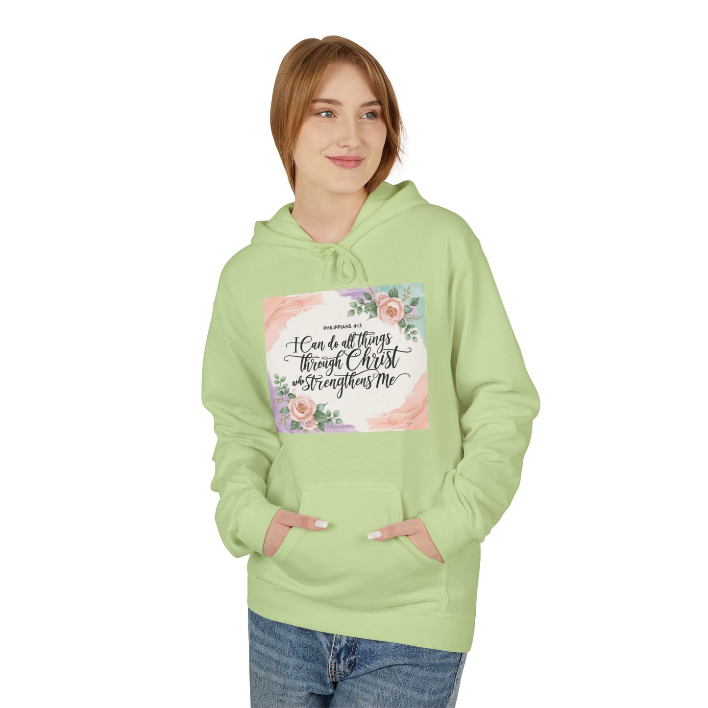 Inspirational Floral Fleece Hoodie – Cozy Motivational Gift