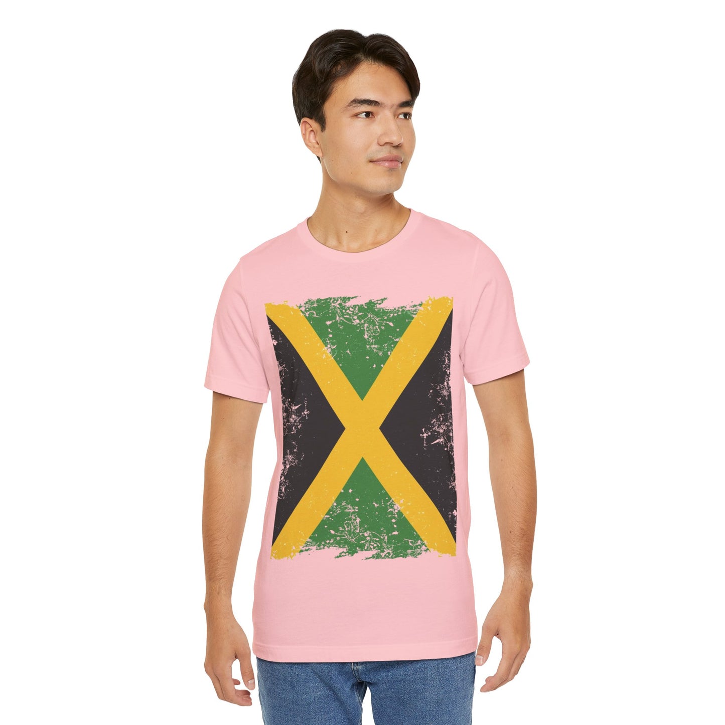 Jamaican Flag Short Sleeve Tee, Unisex Graphic Tee, Casual Wear, Festival Shirt, Gift for Music Lovers, Summer Vibes