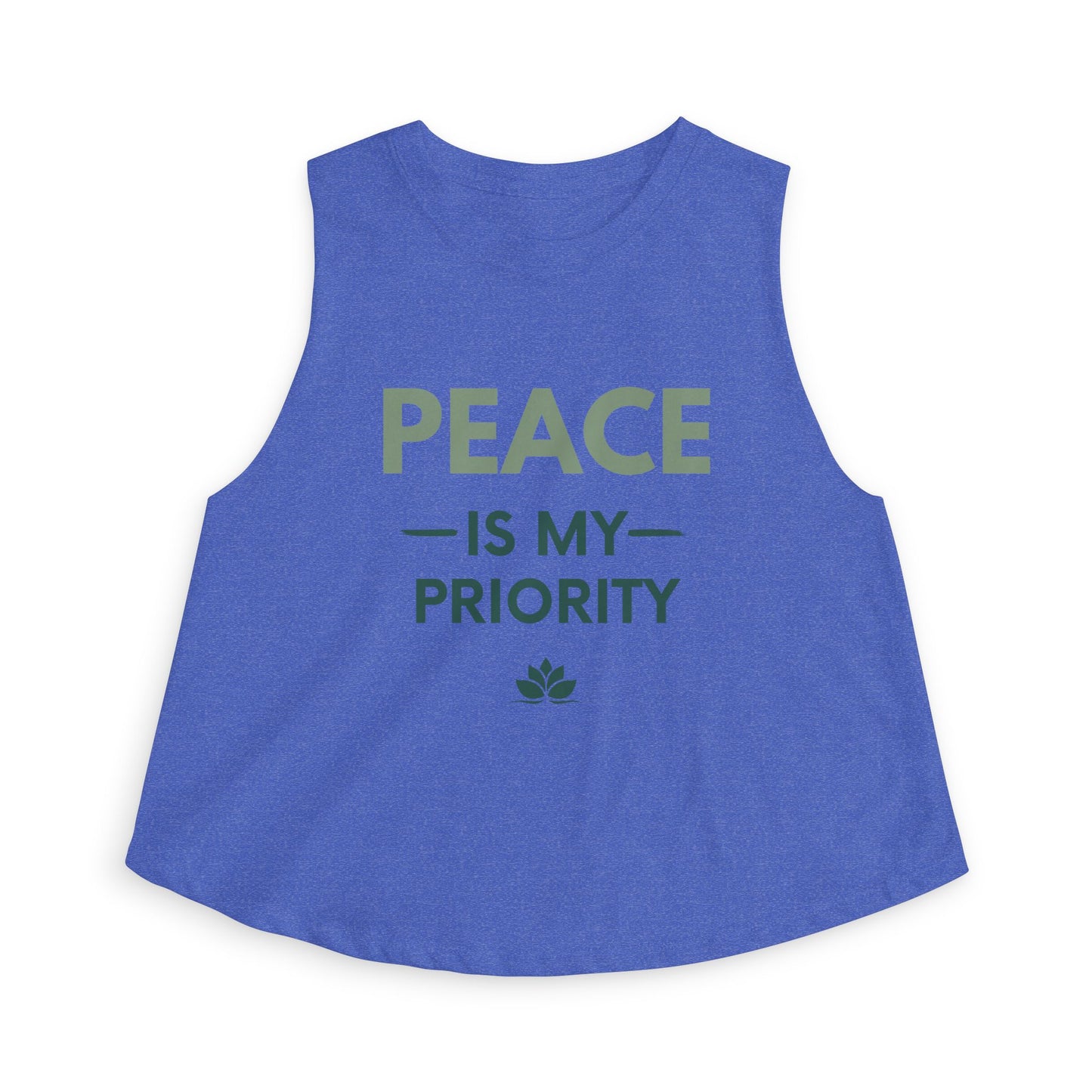 Peace Is My Priority Crop Top — Women's Relaxed Yoga Tank