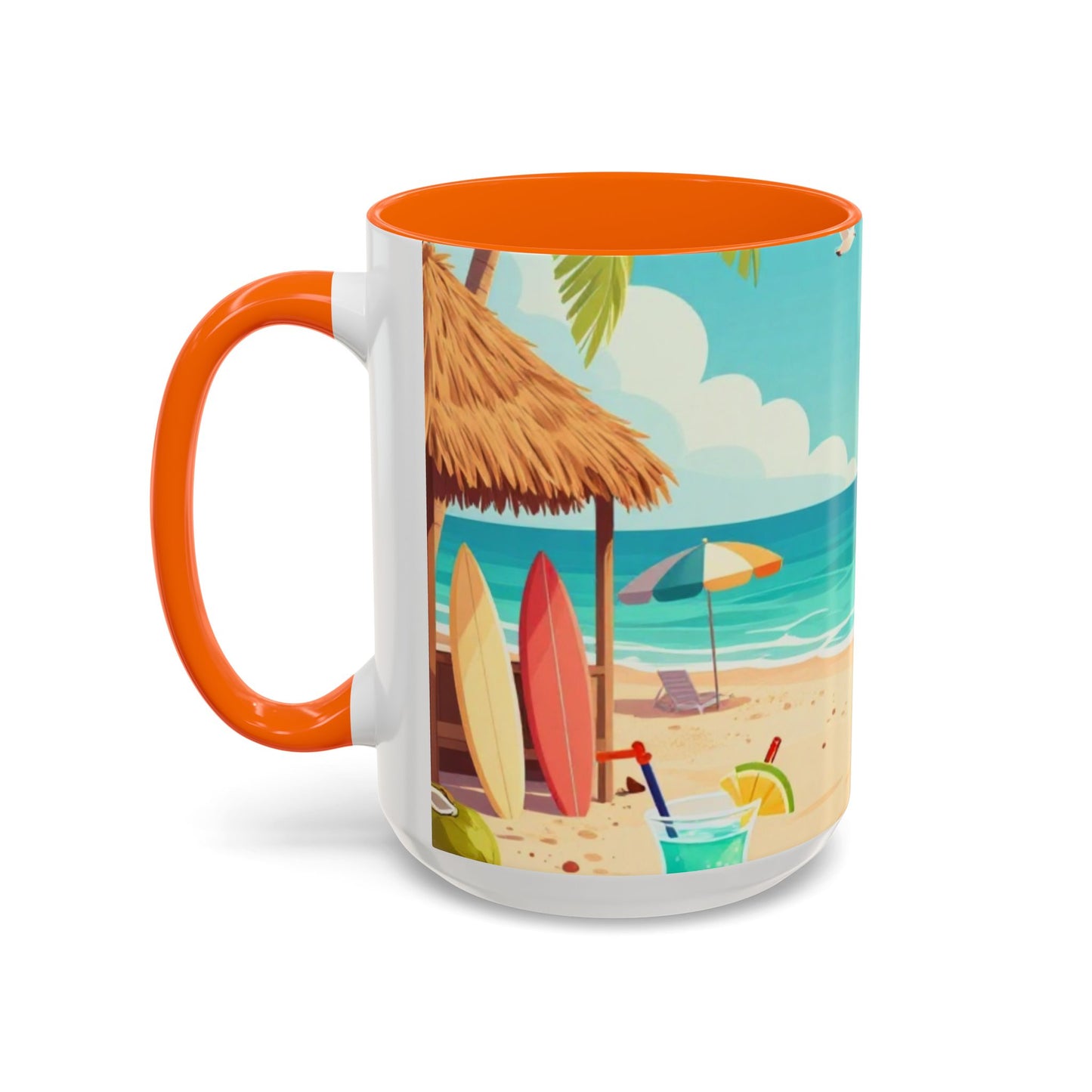 Beach Sunrise Coffee Mug — Tropical Ocean Scene Accent Mug (11/15oz)