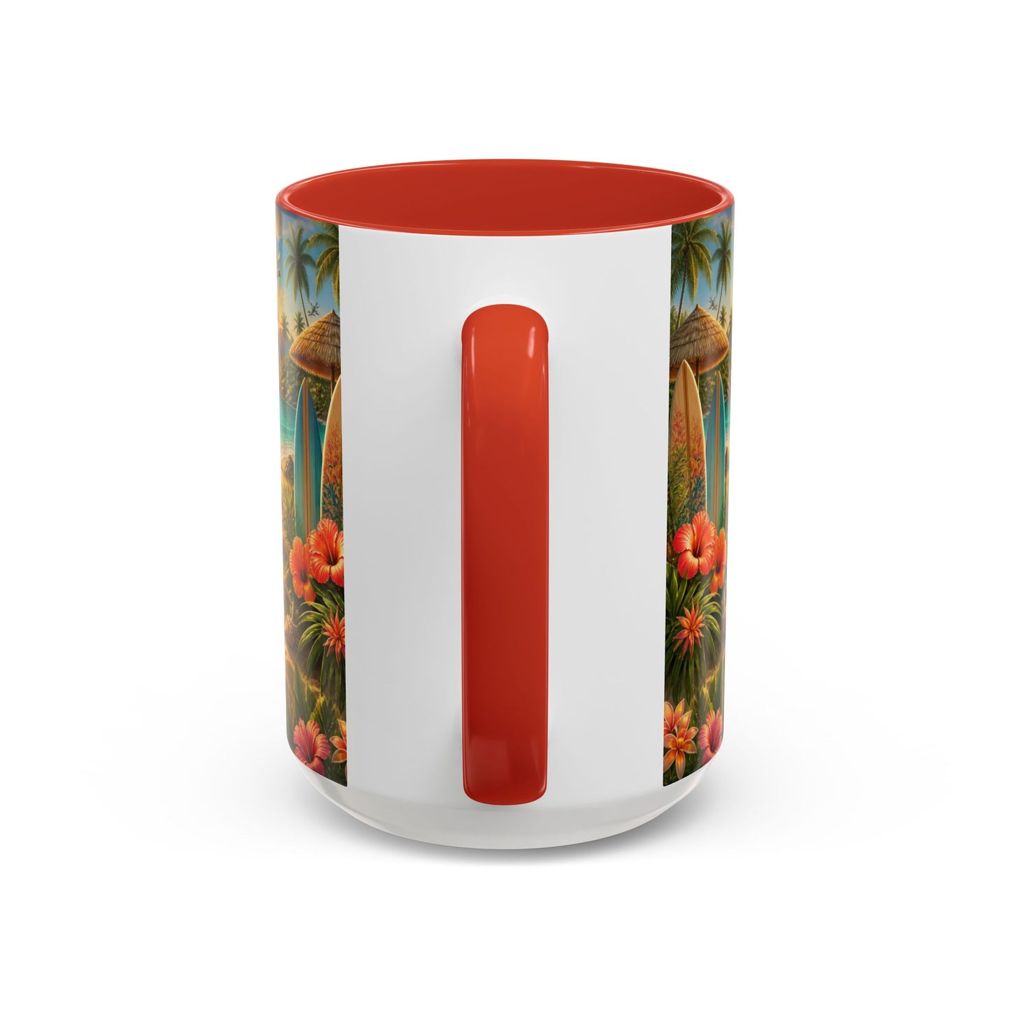 Tropical Beach Coffee Mug – Sunset Luau Hawaiian Floral Accent