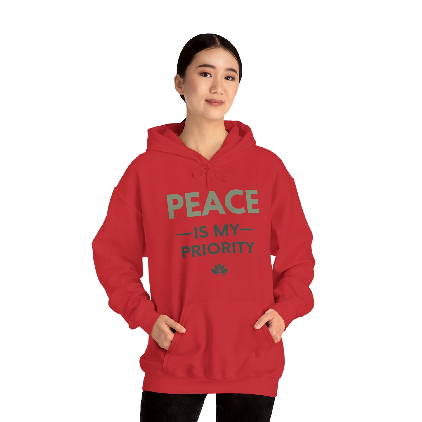 Peace Is My Priority Unisex Heavy Blend Hoodie — Mindful Comfort Sweatshirt