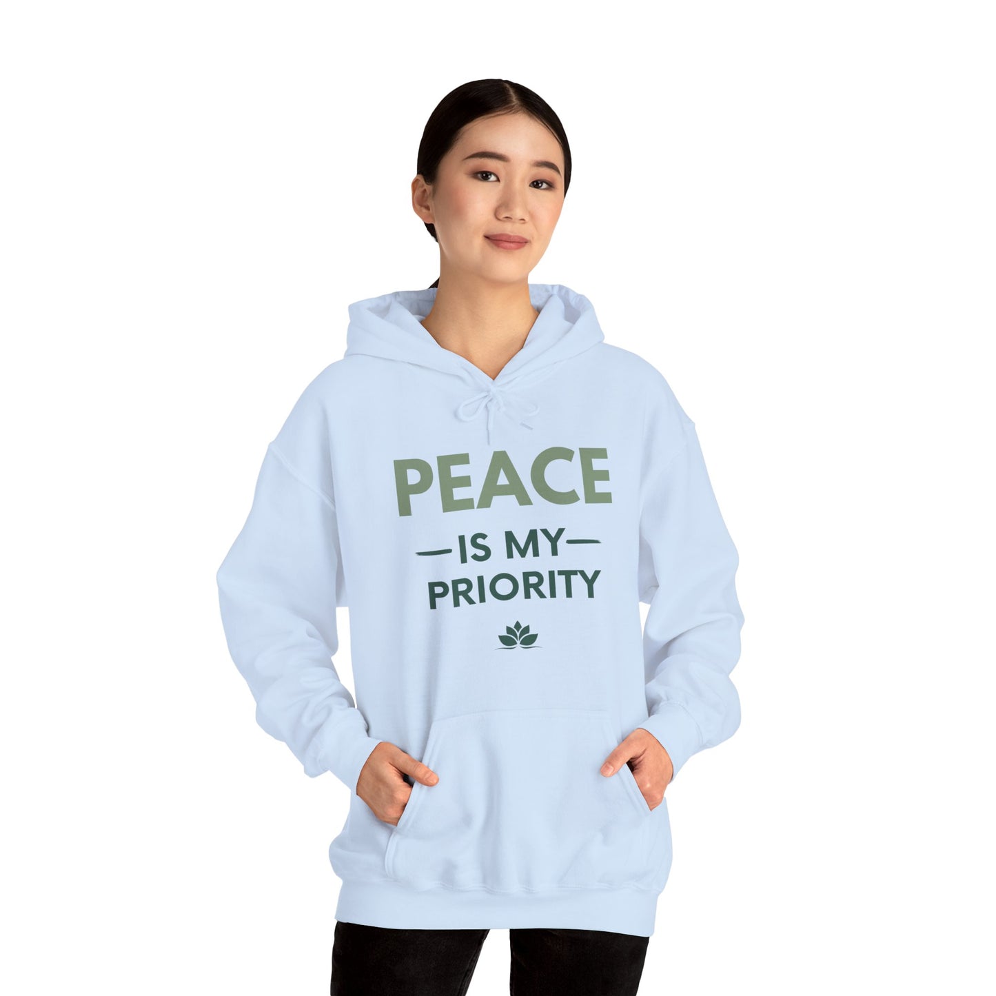 Peace Is My Priority Unisex Heavy Blend Hoodie — Mindful Comfort Sweatshirt