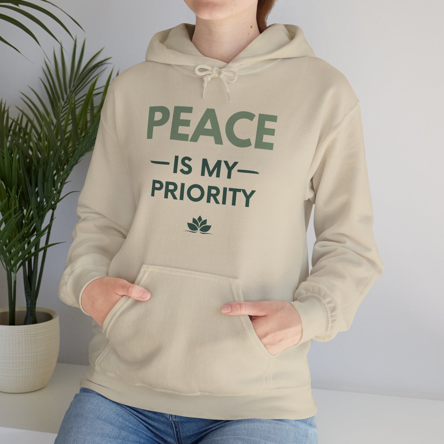 Peace Is My Priority Unisex Heavy Blend Hoodie — Mindful Comfort Sweatshirt