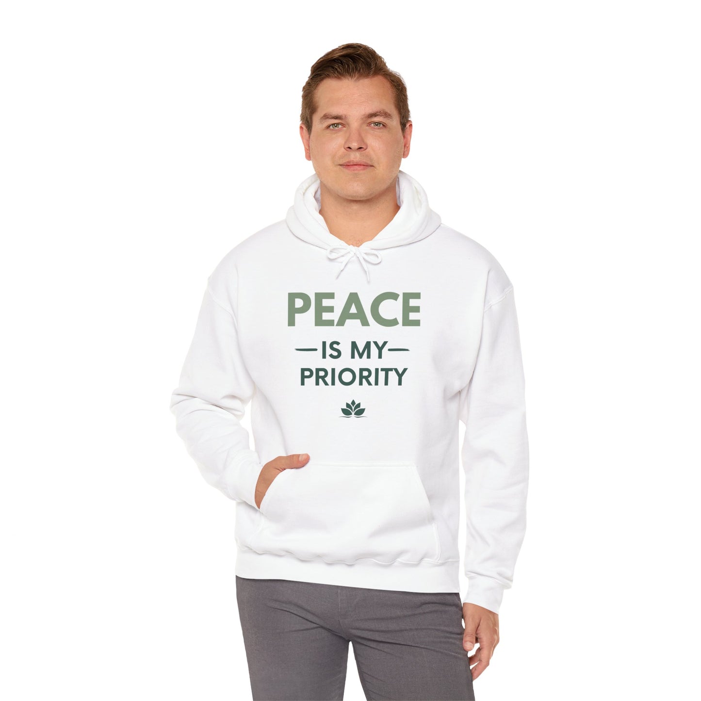 Peace Is My Priority Unisex Heavy Blend Hoodie — Mindful Comfort Sweatshirt