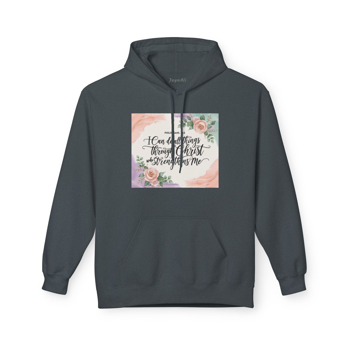 Inspirational Floral Fleece Hoodie – Cozy Motivational Gift