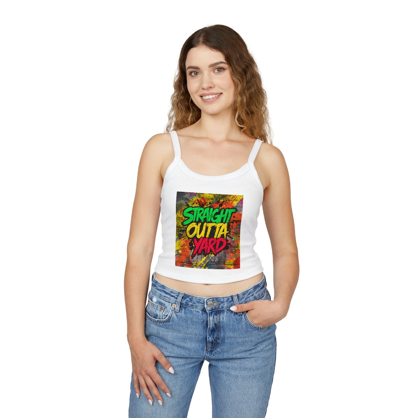 Straight Outta Yard Women's Tank Top — Funny Gardening Mom Spaghetti Strap Top