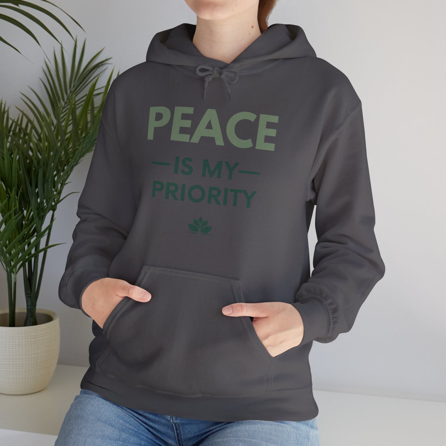 Peace Is My Priority Unisex Heavy Blend Hoodie — Mindful Comfort Sweatshirt