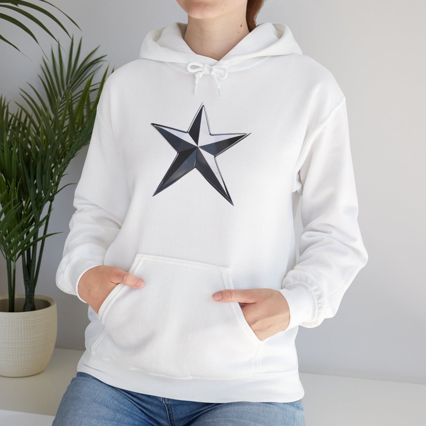 Stylish Star Hoodie | Unisex Heavy Blend Sweatshirt, Everyday Comfort, Casual Outfit, Gift for Her, Him, Birthdays