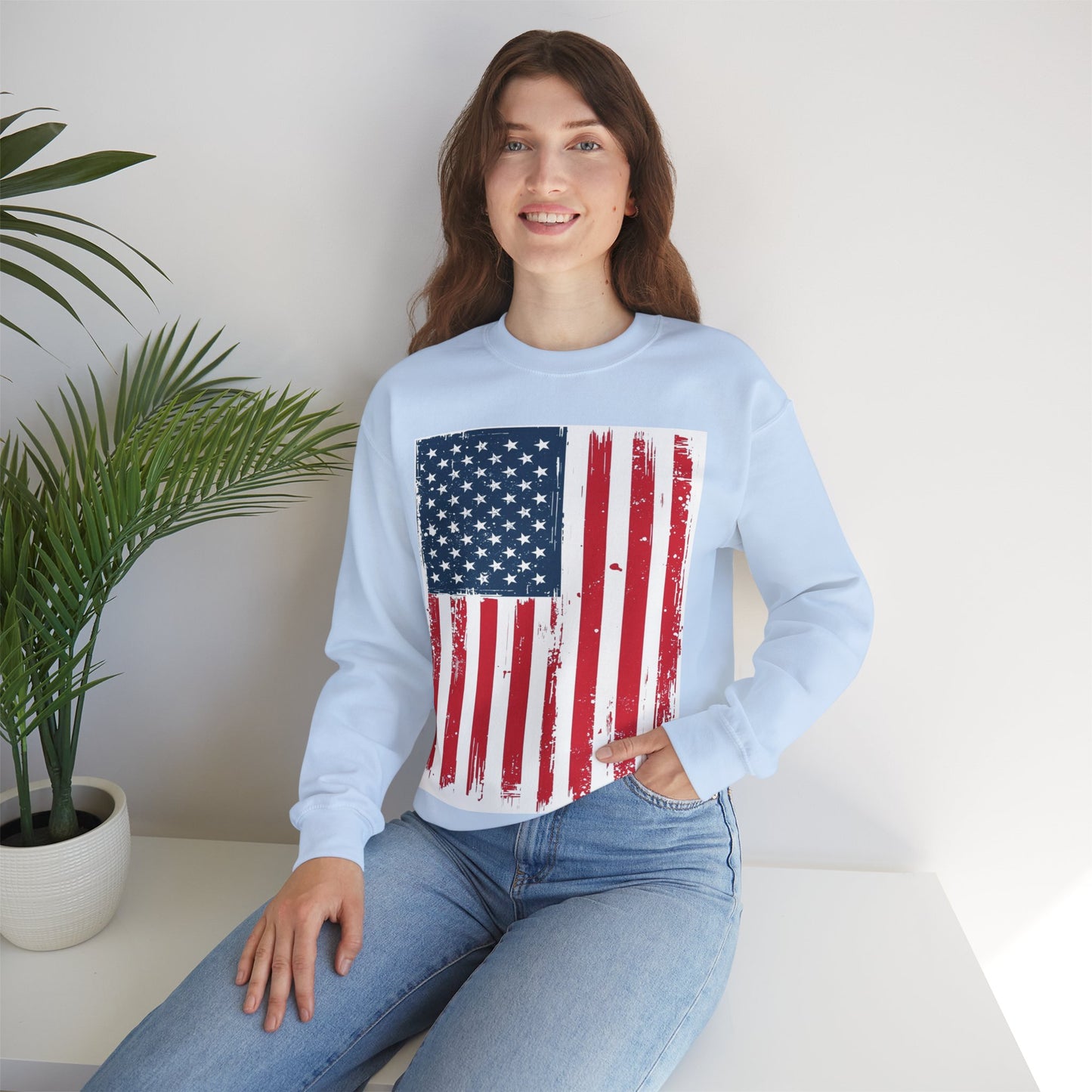 USA Flag Unisex Heavy Blend™ Crewneck Sweatshirt