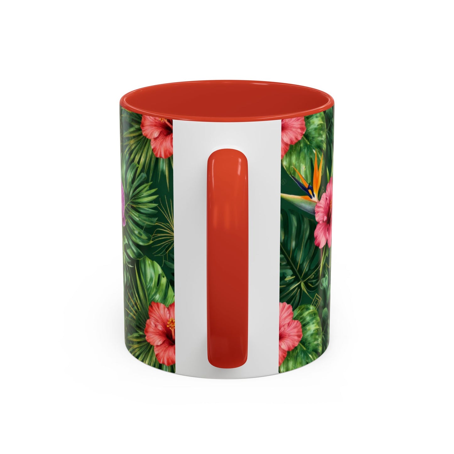 Tropical Floral Coffee Mug — Orchid & Hibiscus Accent 11/15oz