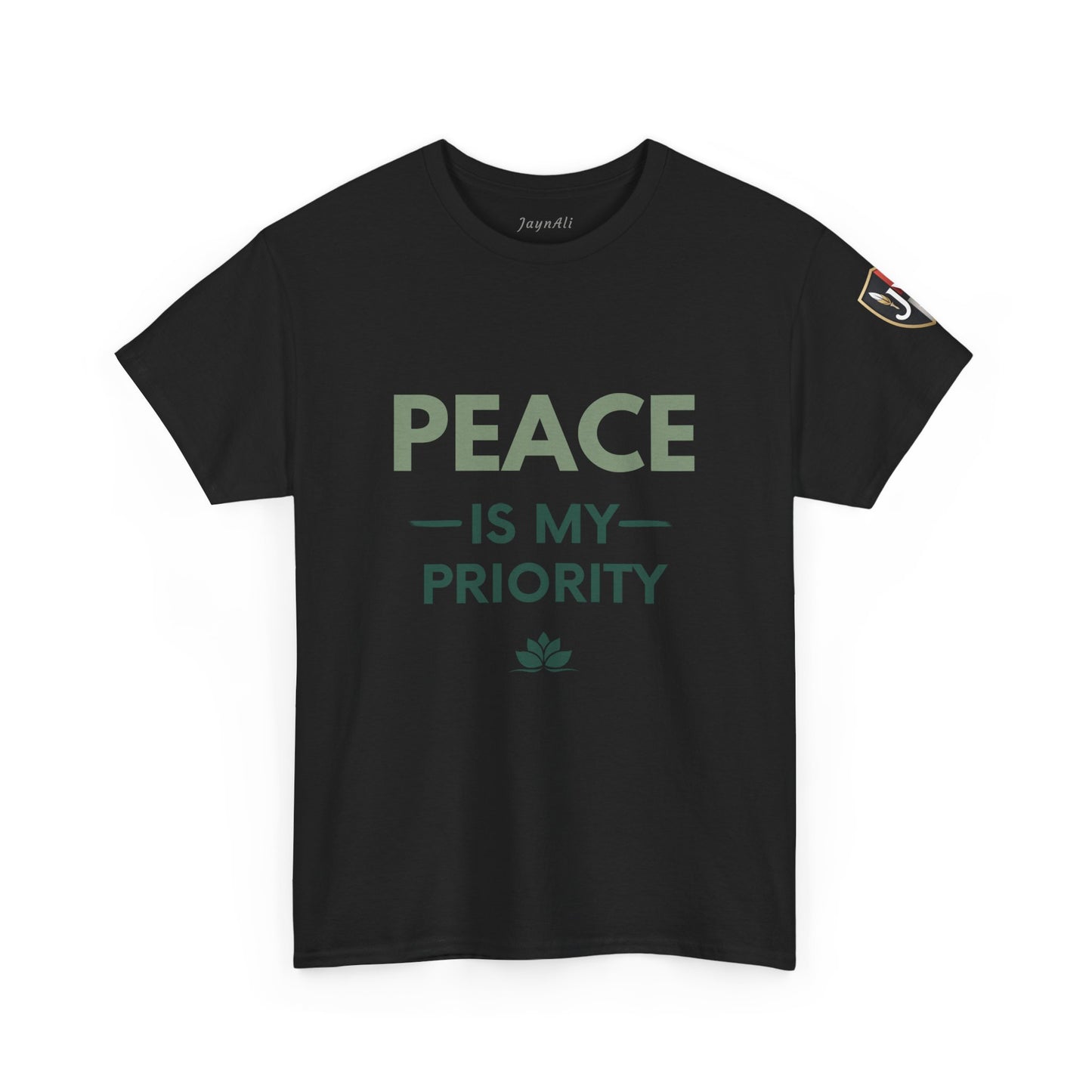 Peace is My Priority Unisex Heavy Cotton Tee, Relaxed Fit T-Shirt, Mindfulness Shirt, Gift for Meditation Lovers