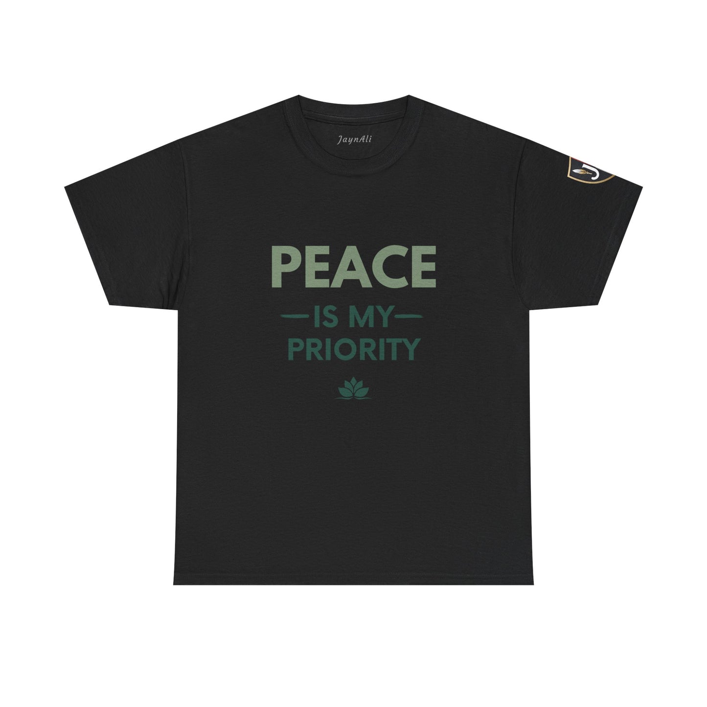 Peace is My Priority Unisex Heavy Cotton Tee, Relaxed Fit T-Shirt, Mindfulness Shirt, Gift for Meditation Lovers