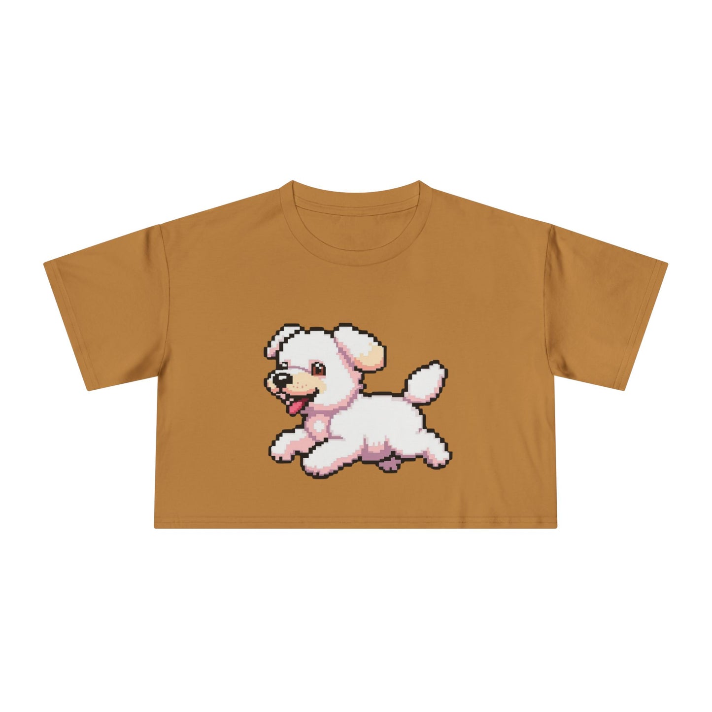 Playful Retro Dog Women's Crop Tee, Cute Animal Top, Summer Shirt, Gift for Dog Lovers, Casual Style, Beachwear