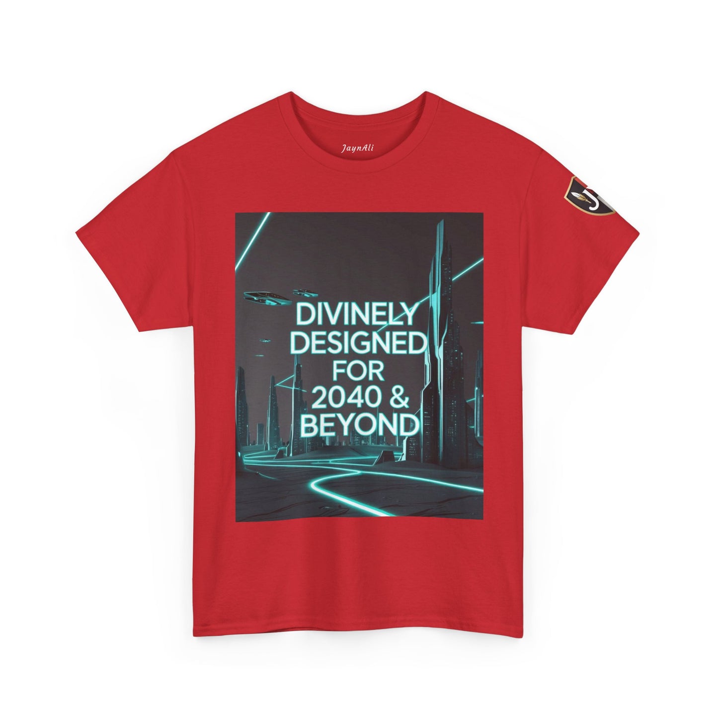 Futuristic Urban Tee for Tech Lovers - Unisex Heavy Cotton