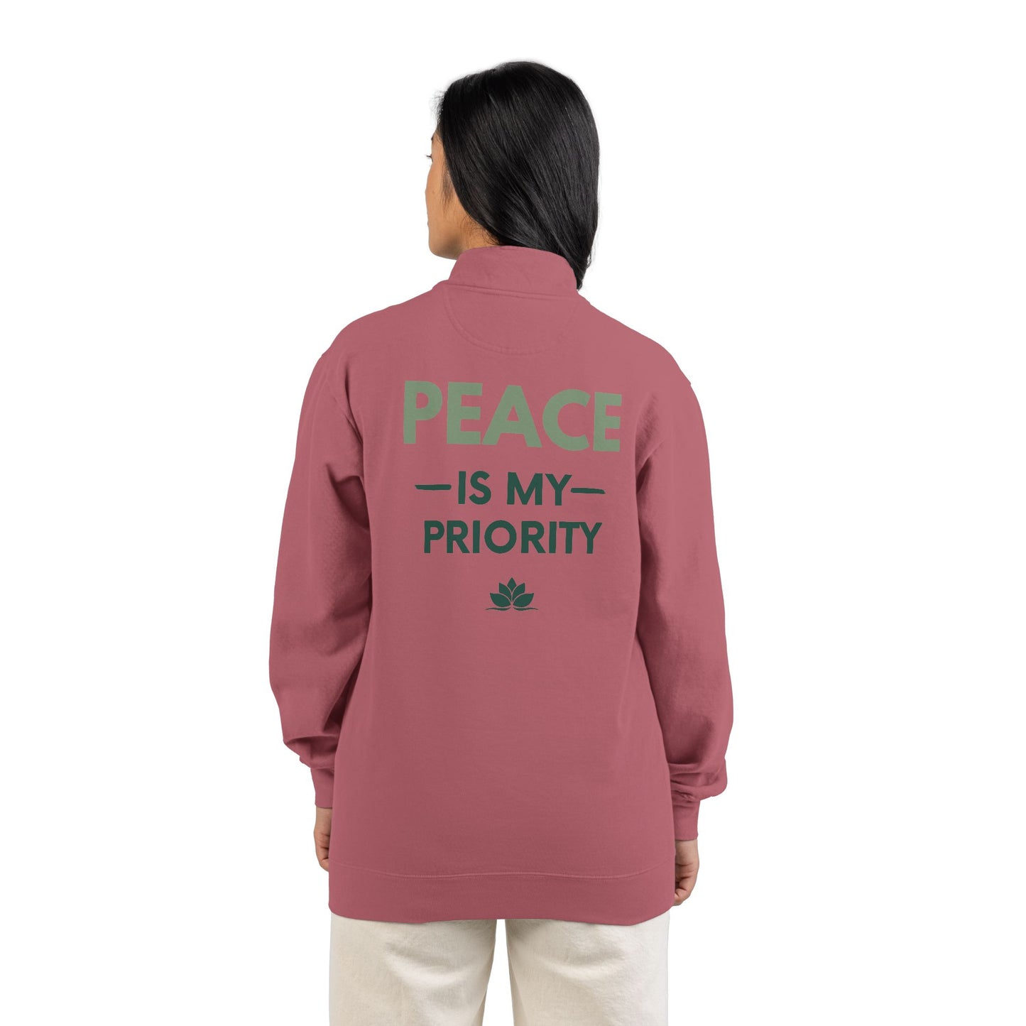 Peace Is My Priority Quarter-Zip Sweatshirt
