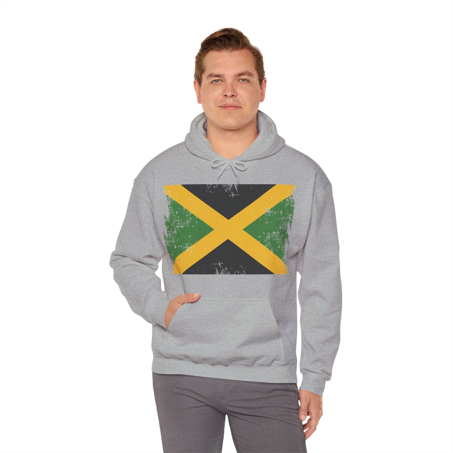 Jamaican Flag Hoodie, Unisex Heavy Blend Hooded Sweatshirt, Cool Casual Wear, Perfect for Festivals, Celebration Apparel, Gift for him/her