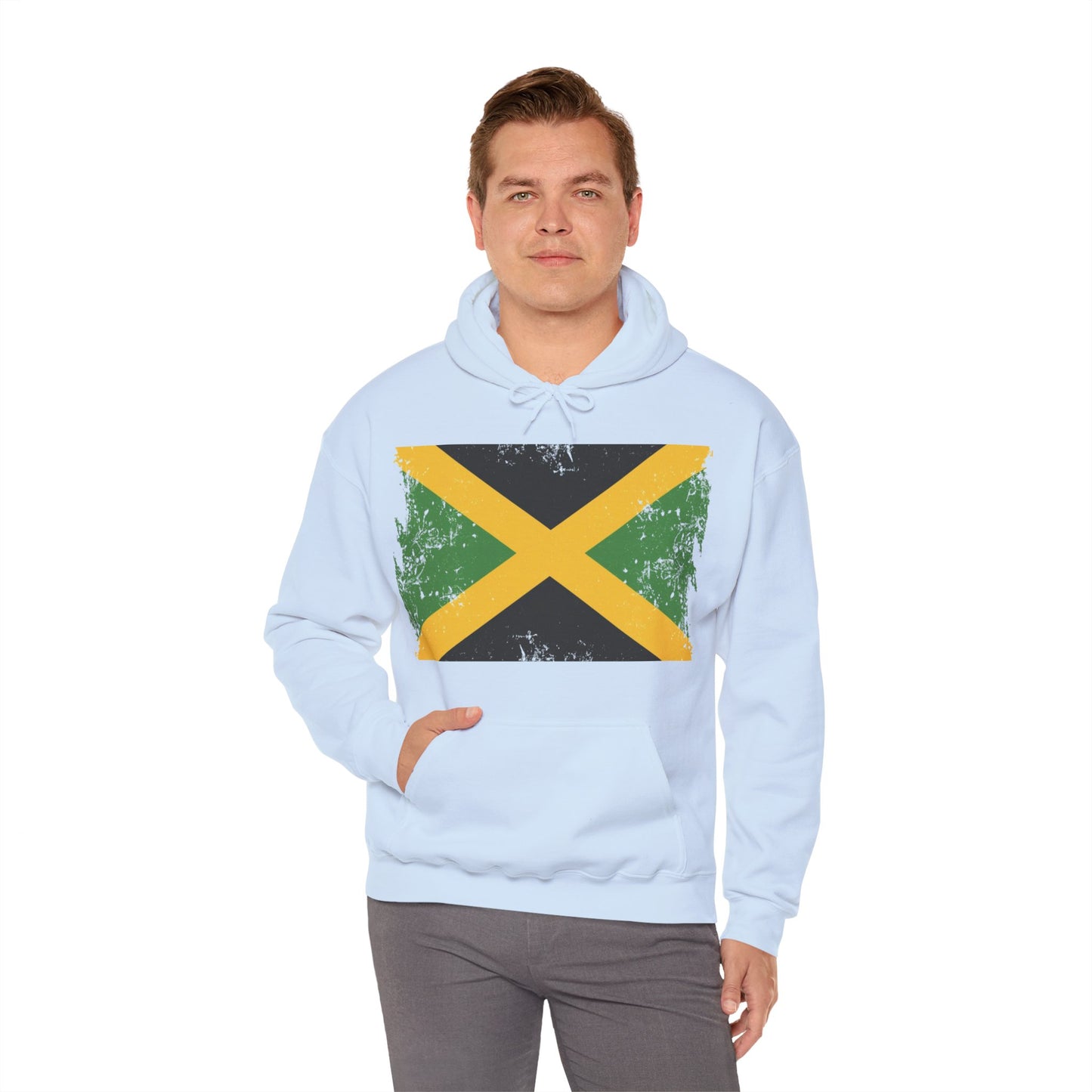Jamaican Flag Hoodie, Unisex Heavy Blend Hooded Sweatshirt, Cool Casual Wear, Perfect for Festivals, Celebration Apparel, Gift for him/her