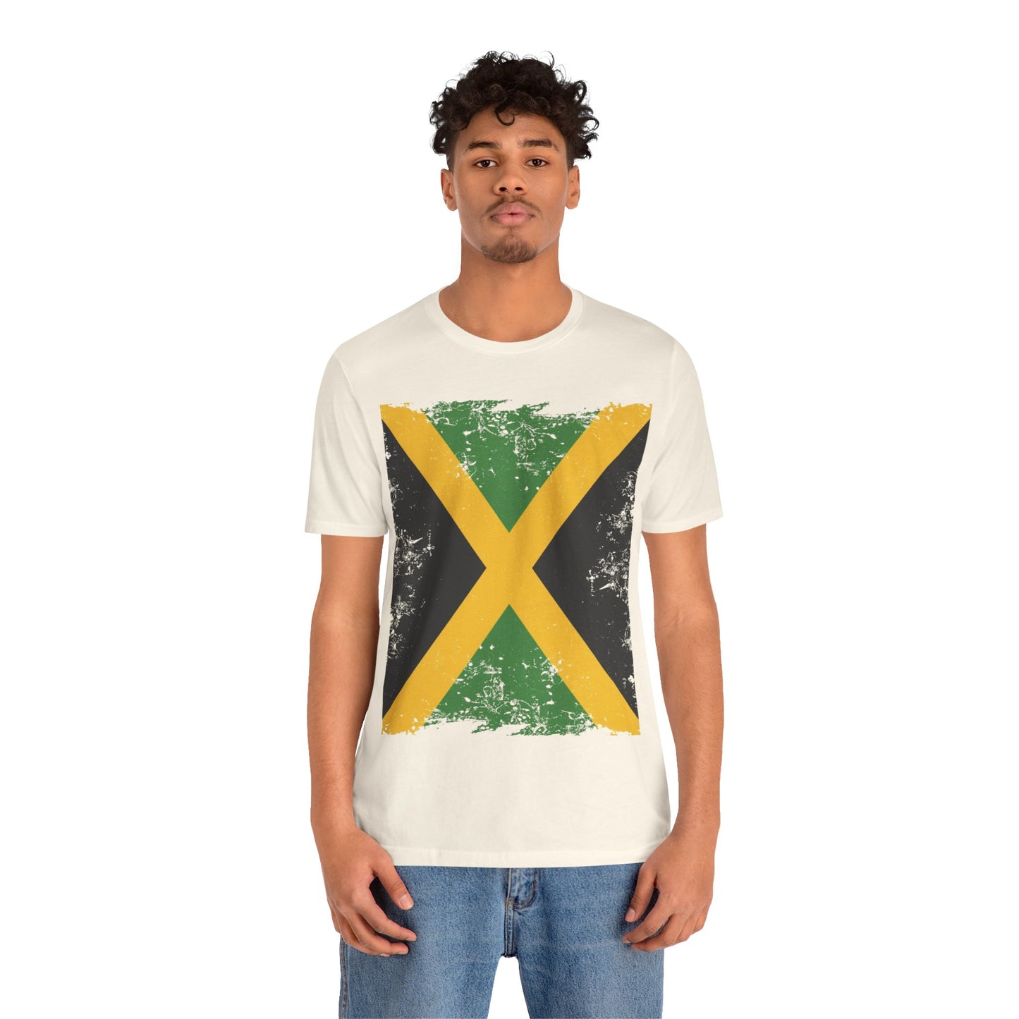 Jamaican Flag Short Sleeve Tee, Unisex Graphic Tee, Casual Wear, Festival Shirt, Gift for Music Lovers, Summer Vibes