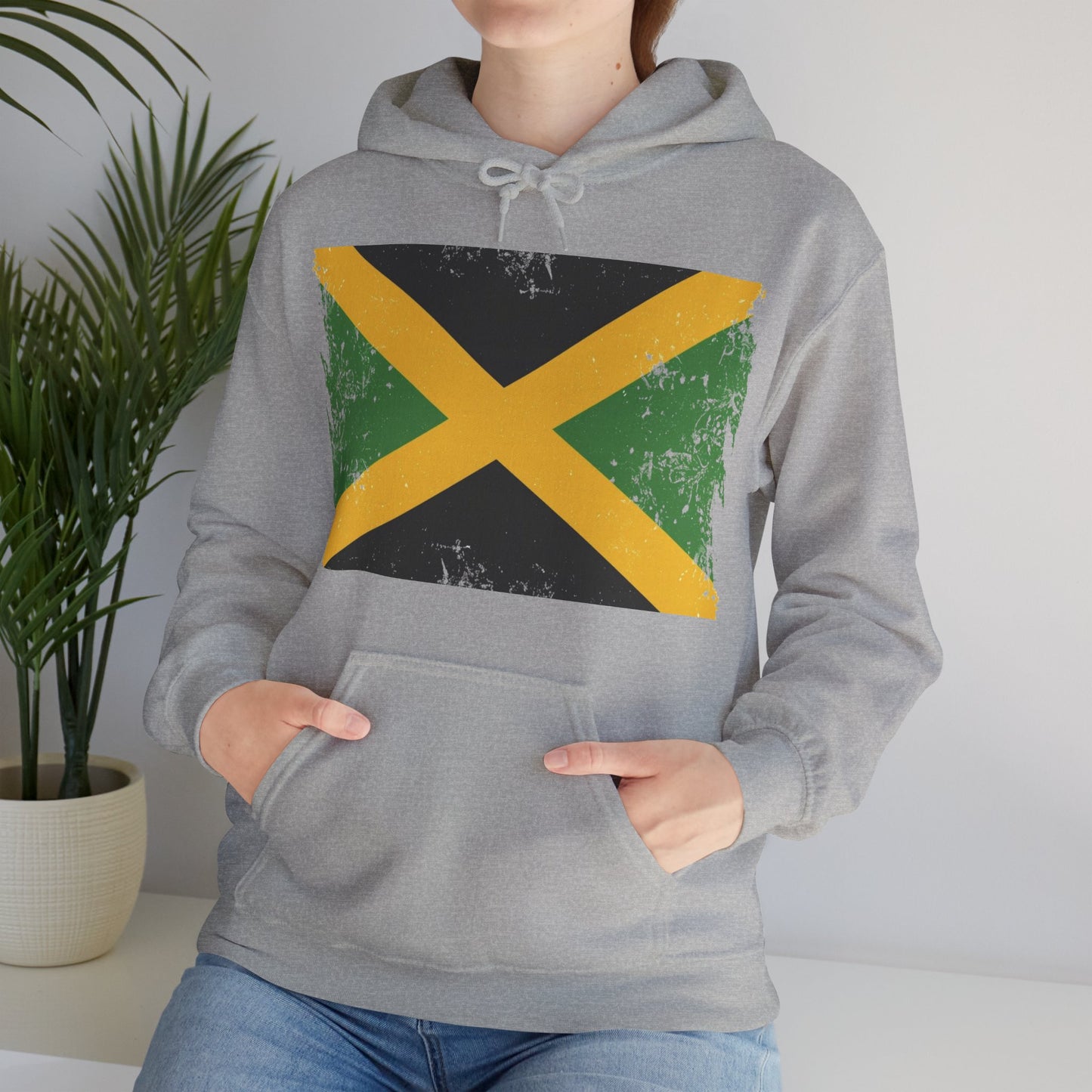 Jamaican Flag Hoodie, Unisex Heavy Blend Hooded Sweatshirt, Cool Casual Wear, Perfect for Festivals, Celebration Apparel, Gift for him/her